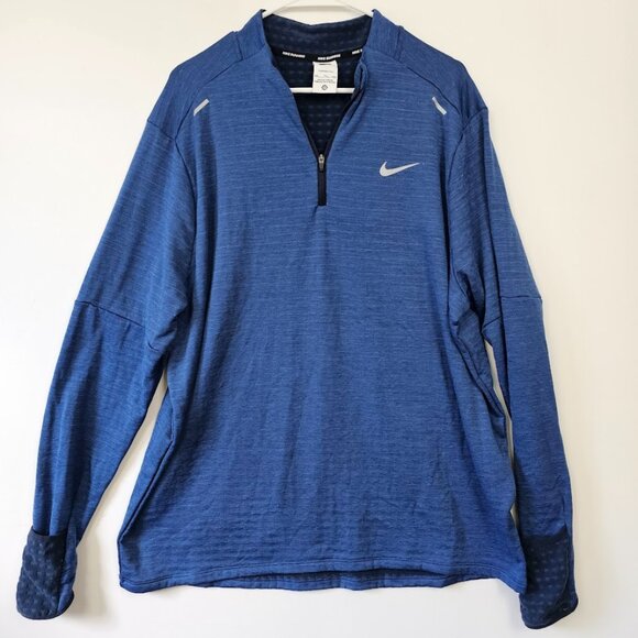 Nike Running Therma-Fit Quarter Zip Pullover Blue XXL - Picture 1 of 4